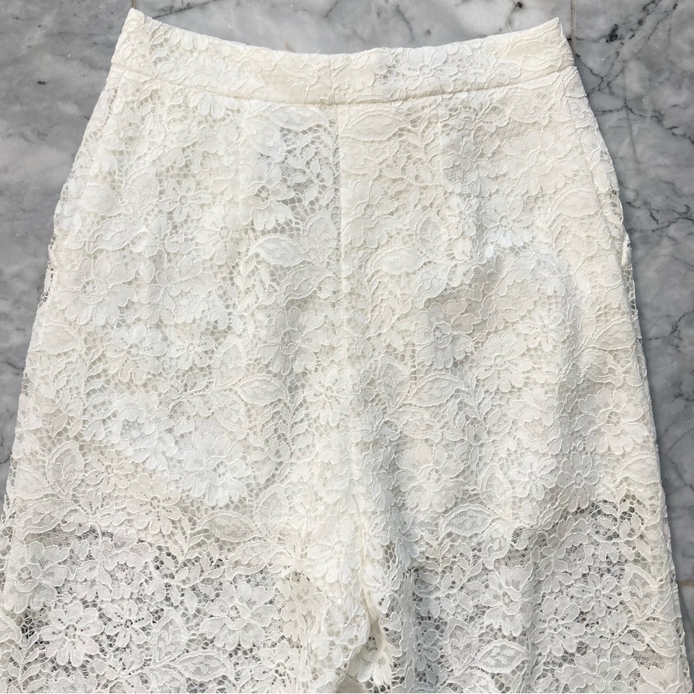 ZARA White Cropped Lace Pants - Picture 12 of 15